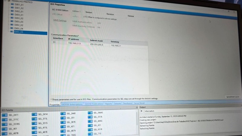Software de Engenharia IEC 61850 (SEL Architect)